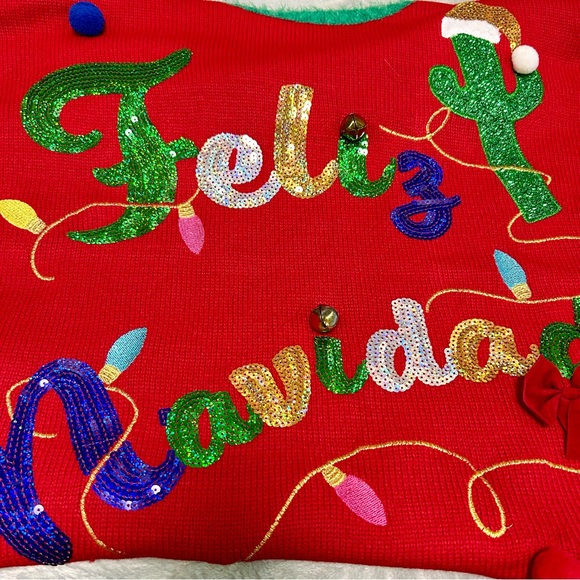 Zugzwang Women's Red Christmas Sweater - Picture 5 of 5